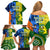 Australia And India Cricket Family Matching Off Shoulder Short Dress and Hawaiian Shirt 2023 World Cup Final Together - Wonder Print Shop