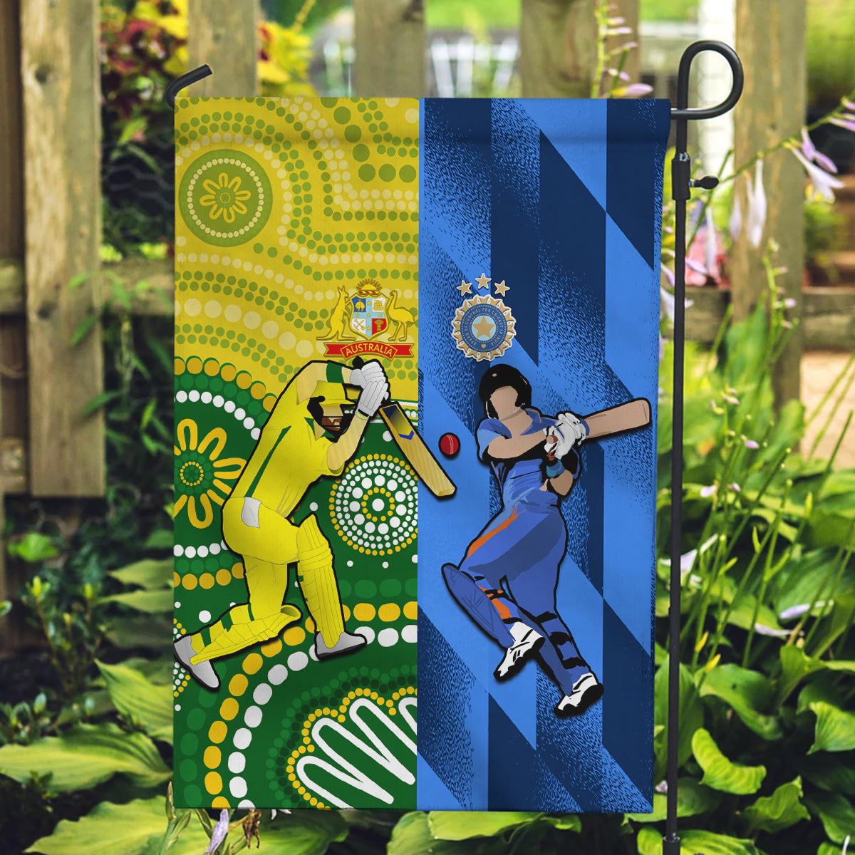 Australia And India Cricket Garden Flag 2023 World Cup Final Together - Wonder Print Shop