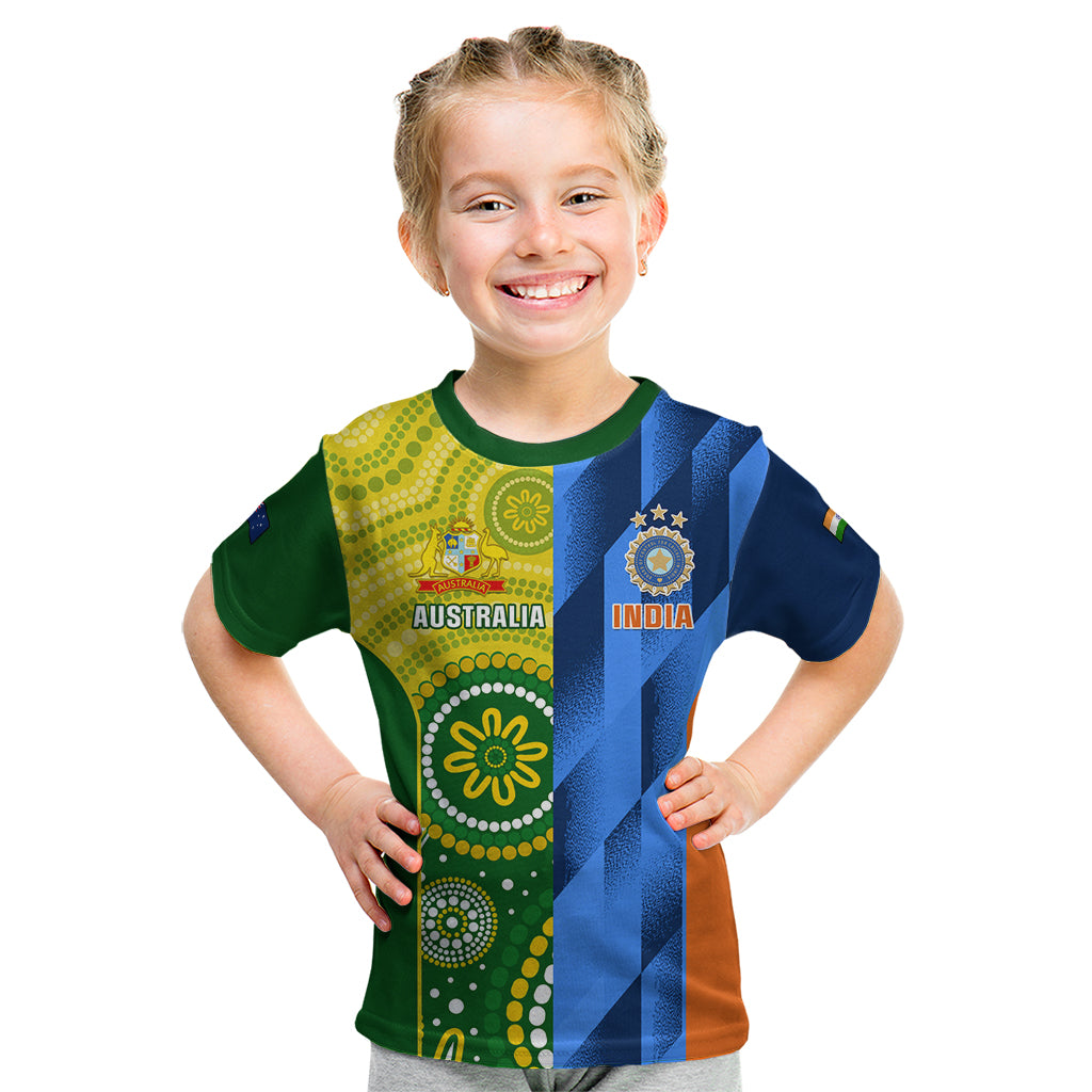 Australia And India Cricket Kid T Shirt 2023 World Cup Final Together - Wonder Print Shop