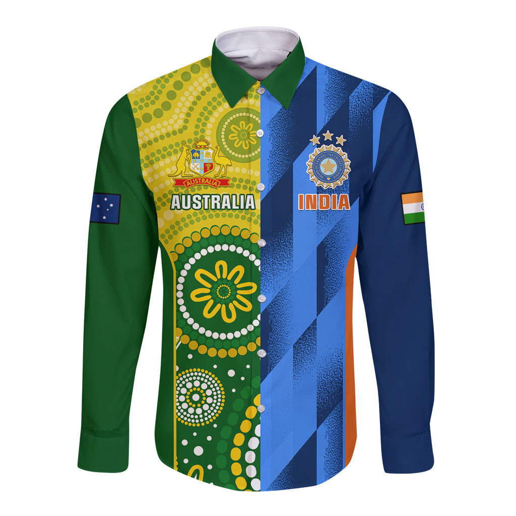 Australia And India Cricket Long Sleeve Button Shirt 2023 World Cup Final Together - Wonder Print Shop