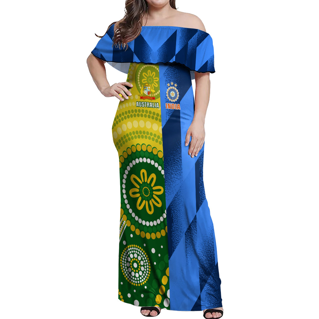 Australia And India Cricket Off Shoulder Maxi Dress 2023 World Cup Final Together - Wonder Print Shop