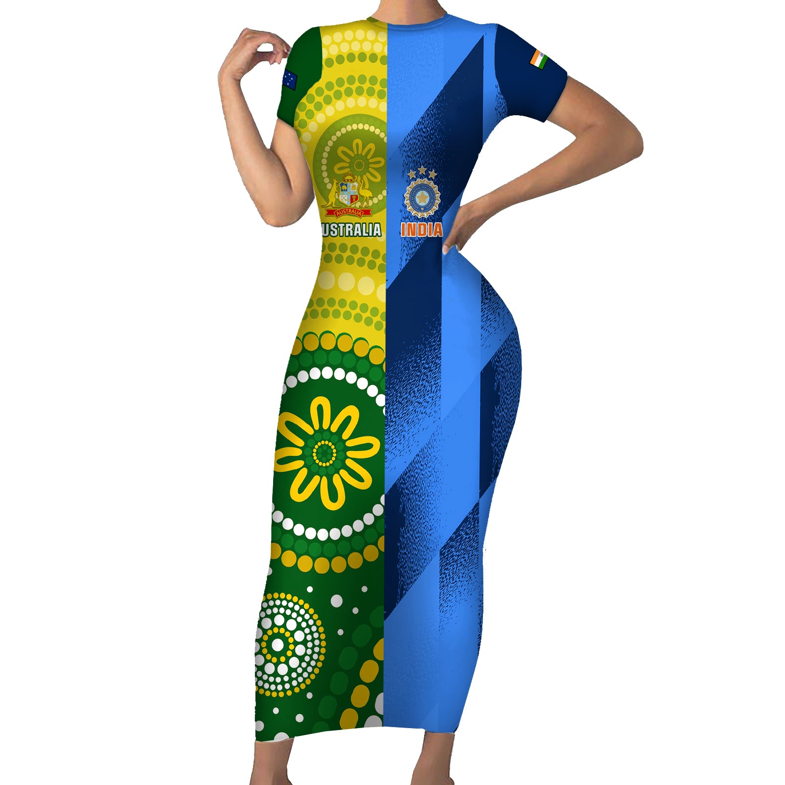 australia-and-india-cricket-short-sleeve-bodycon-dress-2023-world-cup-final-together