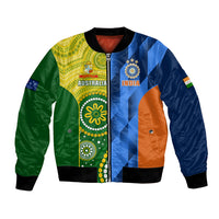 Cricket bomber jacket, full-zip with ribbed cuffs, Australia and India graphic panels