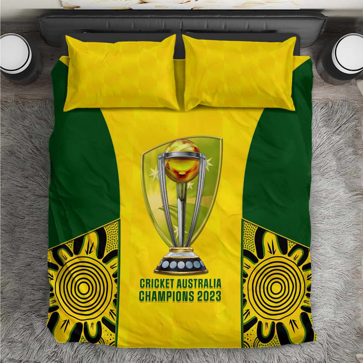 Australia Cricket Bedding Set World Cup Go Champions 2023 Indigenous - Wonder Print Shop