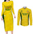 Australia Cricket Couples Matching Long Sleeve Bodycon Dress and Long Sleeve Button Shirt World Cup Go Champions 2023 Indigenous - Wonder Print Shop