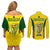 Australia Cricket Couples Matching Off Shoulder Short Dress and Long Sleeve Button Shirt World Cup Go Champions 2023 Indigenous - Wonder Print Shop