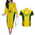 Australia Cricket Couples Matching Off The Shoulder Long Sleeve Dress and Hawaiian Shirt World Cup Go Champions 2023 Indigenous - Wonder Print Shop