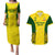 Australia Cricket Couples Matching Puletasi Dress and Hawaiian Shirt World Cup Go Champions 2023 Indigenous - Wonder Print Shop