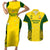 Australia Cricket Couples Matching Short Sleeve Bodycon Dress and Hawaiian Shirt World Cup Go Champions 2023 Indigenous - Wonder Print Shop