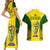 Australia Cricket Couples Matching Short Sleeve Bodycon Dress and Hawaiian Shirt World Cup Go Champions 2023 Indigenous - Wonder Print Shop