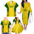 Australia Cricket Family Matching Off Shoulder Long Sleeve Dress and Hawaiian Shirt World Cup Go Champions 2023 Indigenous - Wonder Print Shop