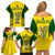 Australia Cricket Family Matching Off Shoulder Short Dress and Hawaiian Shirt World Cup Go Champions 2023 Indigenous - Wonder Print Shop