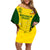 Australia Cricket Family Matching Off Shoulder Short Dress and Hawaiian Shirt World Cup Go Champions 2023 Indigenous - Wonder Print Shop