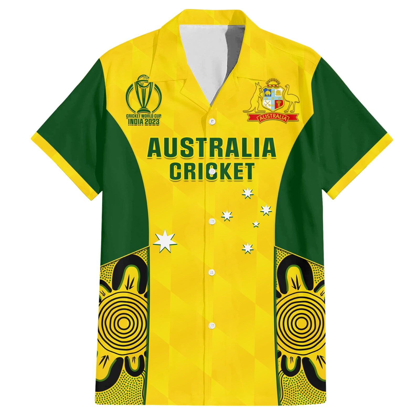 Australia Cricket Hawaiian Shirt World Cup Go Champions 2023 Indigenous - Wonder Print Shop