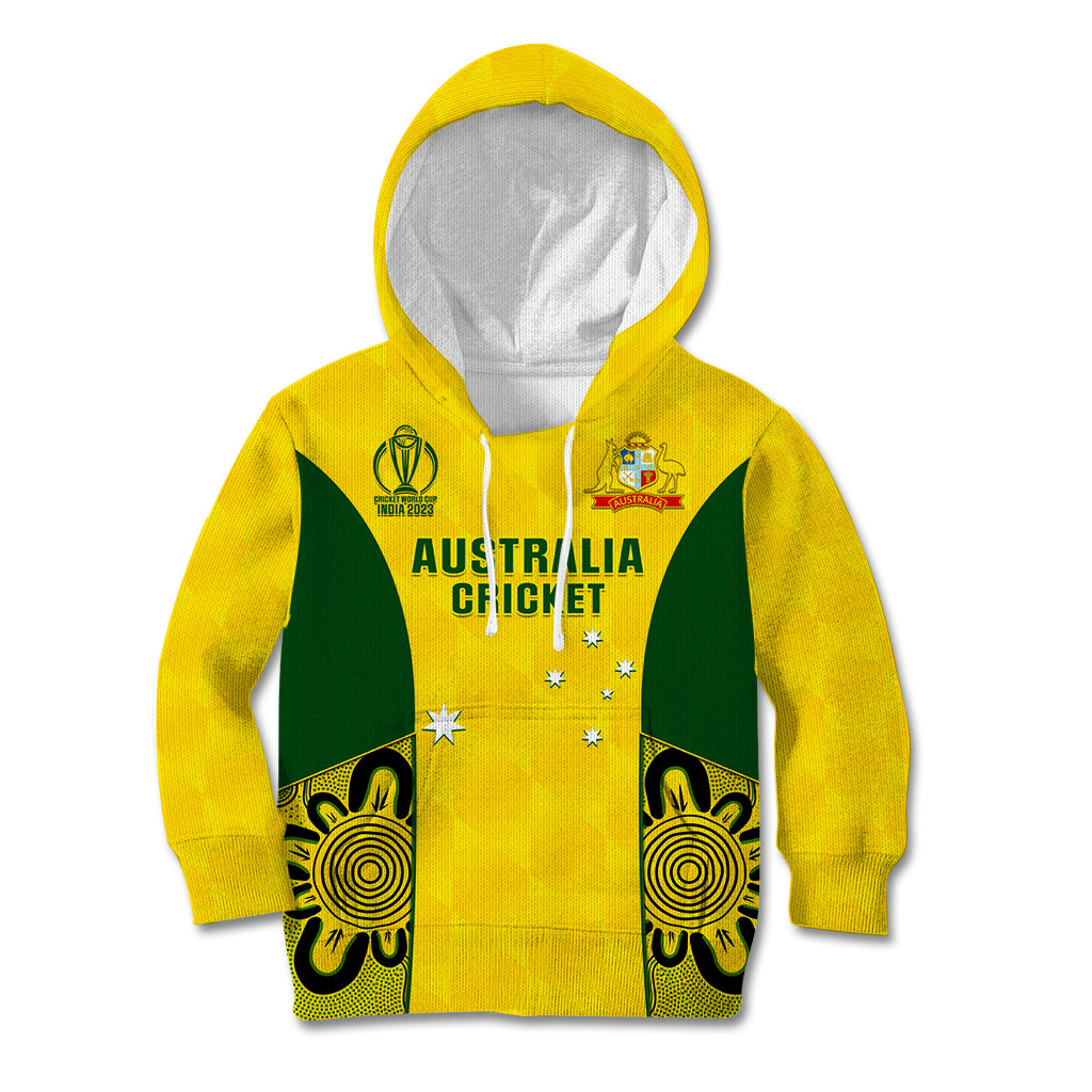 Australia Cricket Kid Hoodie World Cup Go Champions 2023 Indigenous - Wonder Print Shop