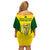 Australia Cricket Off Shoulder Short Dress World Cup Go Champions 2023 Indigenous - Wonder Print Shop