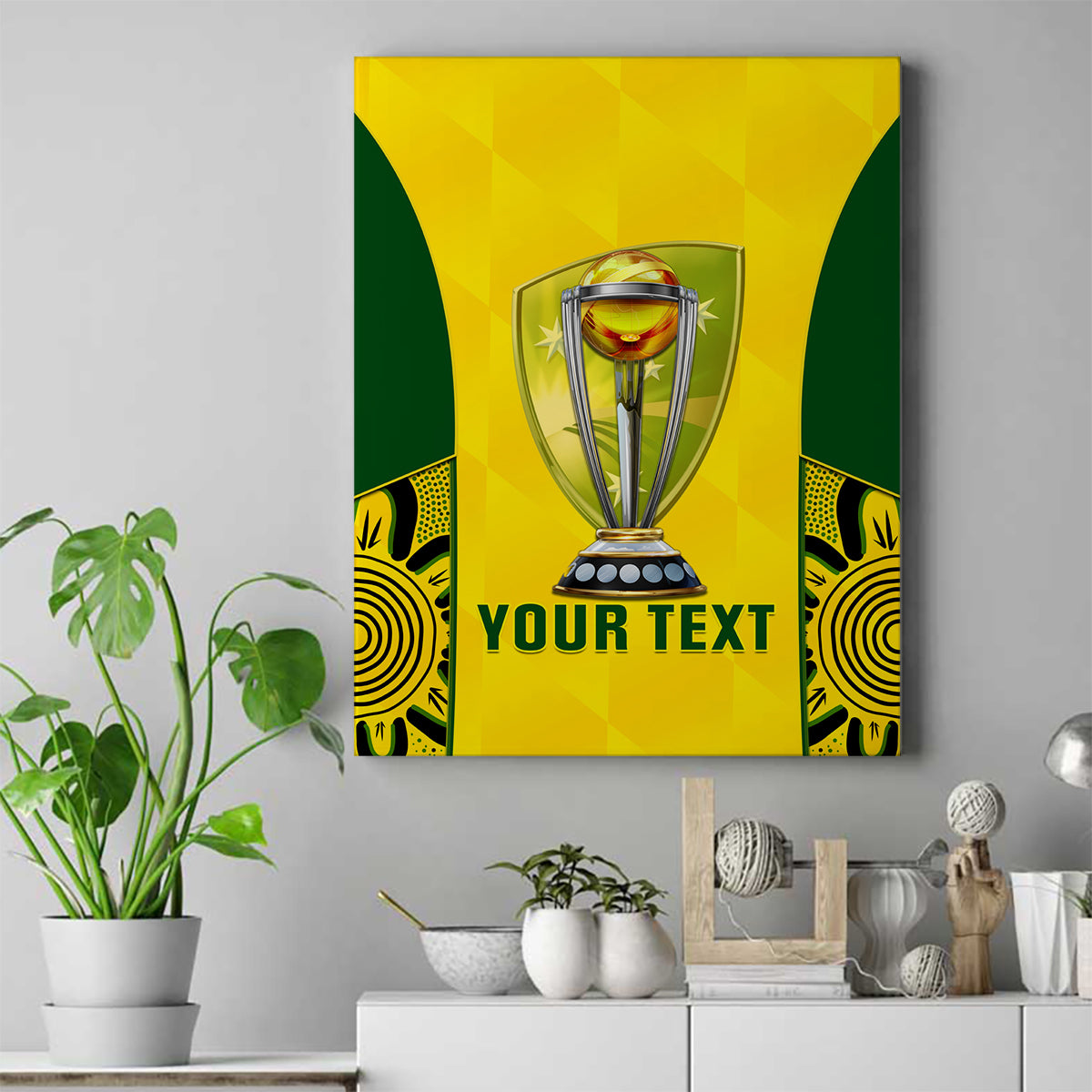 Custom Australia Cricket Canvas Wall Art World Cup Go Champions 2023 Indigenous - Wonder Print Shop