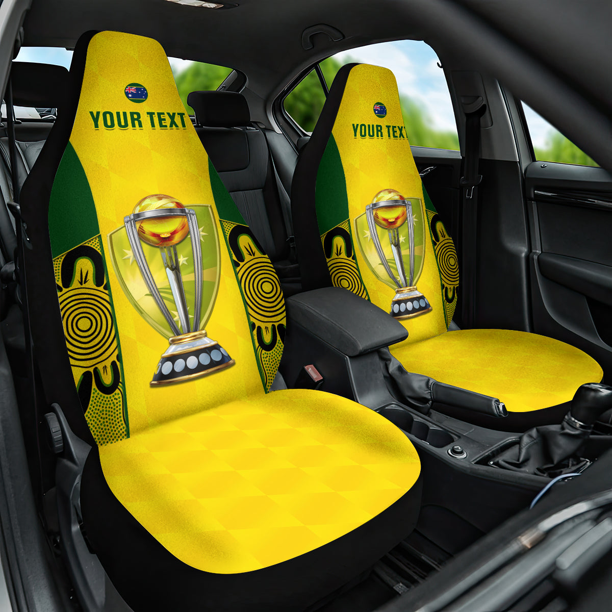 Custom Australia Cricket Car Seat Cover World Cup Go Champions 2023 Indigenous - Wonder Print Shop