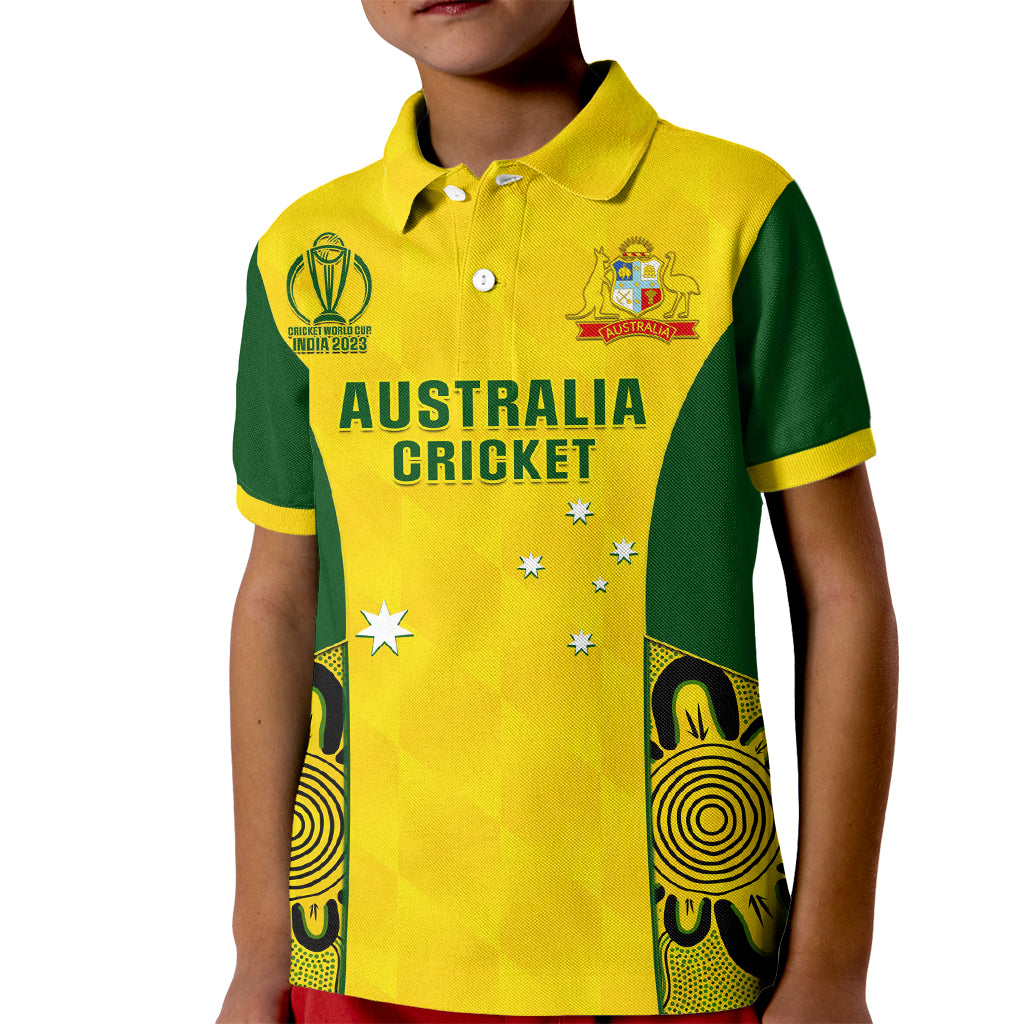 Custom Australia Cricket Kid Polo Shirt World Cup Go Champions 2023 Indigenous - Wonder Print Shop