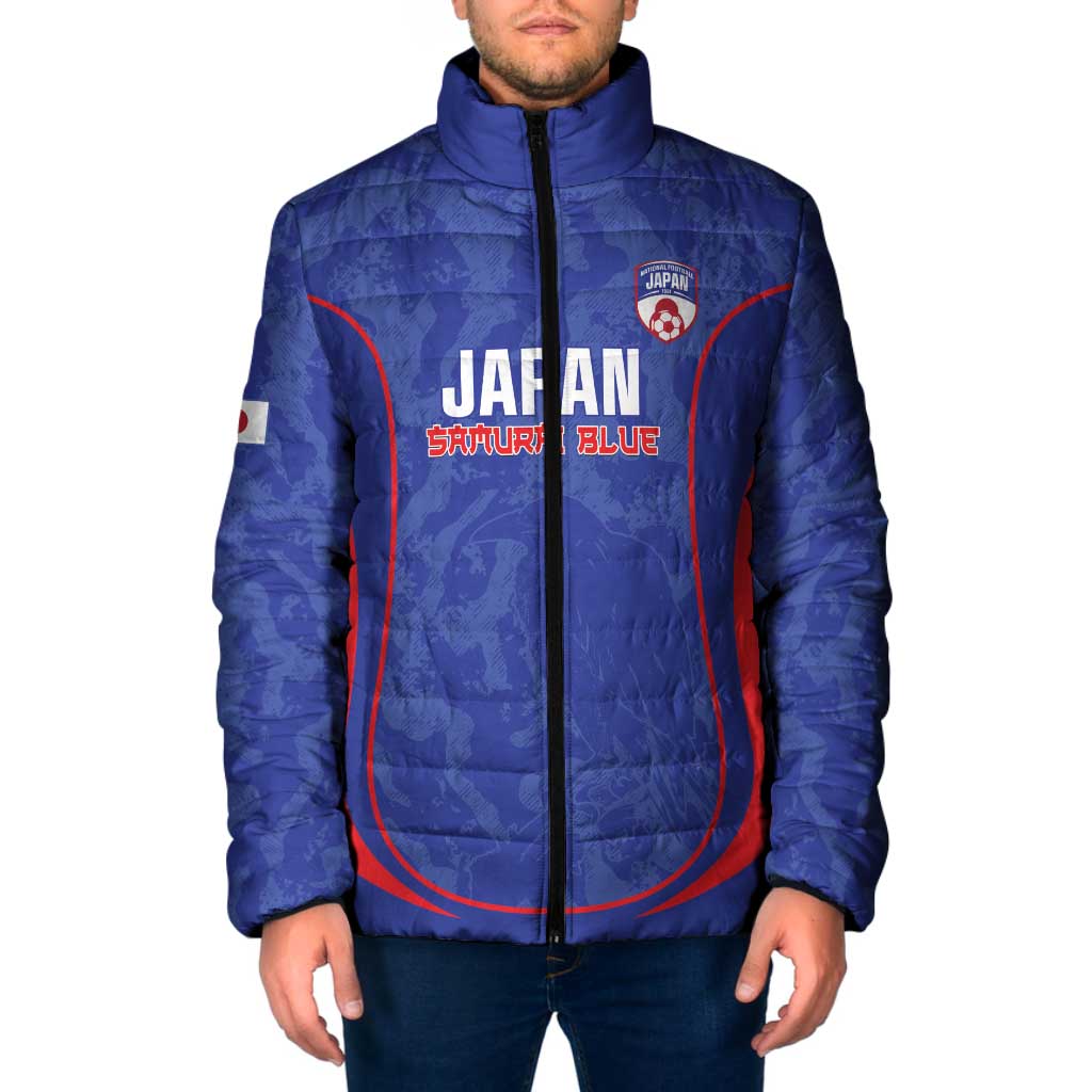 Custom Japan Football Padded Jacket 2026 Come On Samurai Blue - Wonder Print Shop