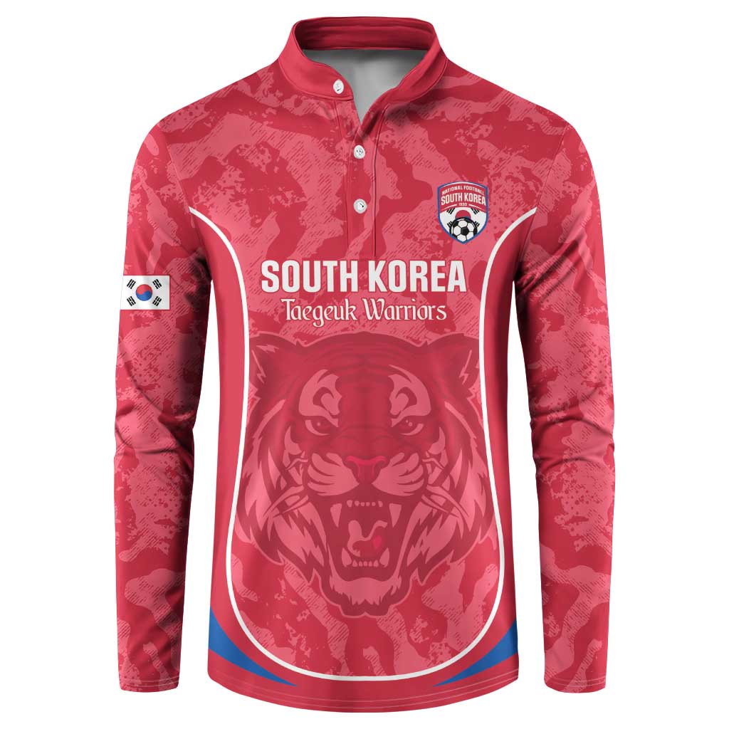 Custom South Korea Football Button Sweatshirt 2026 Come On Taegeuk Warriors - Wonder Print Shop