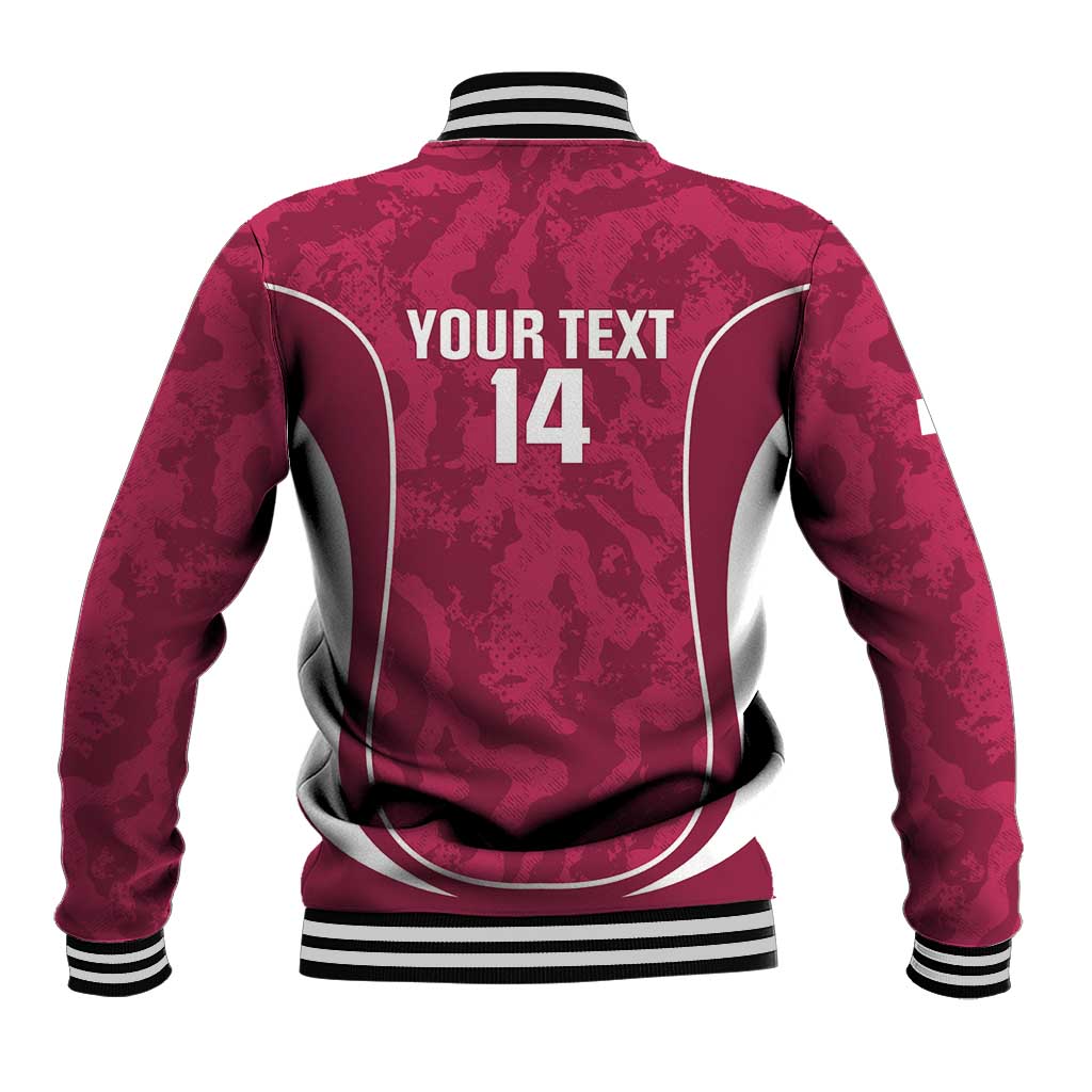 Custom Qatar Football Baseball Jacket 2026 Come On The Maroons - Wonder Print Shop