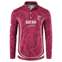Custom Qatar Football Button Sweatshirt 2026 Come On The Maroons - Wonder Print Shop