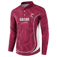 Custom Qatar Football Button Sweatshirt 2026 Come On The Maroons - Wonder Print Shop