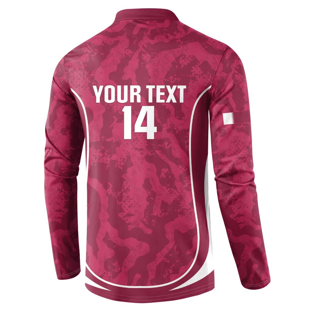 Custom Qatar Football Button Sweatshirt 2026 Come On The Maroons - Wonder Print Shop