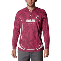 Custom Qatar Football Button Sweatshirt 2026 Come On The Maroons - Wonder Print Shop