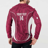 Custom Qatar Football Button Sweatshirt 2026 Come On The Maroons - Wonder Print Shop