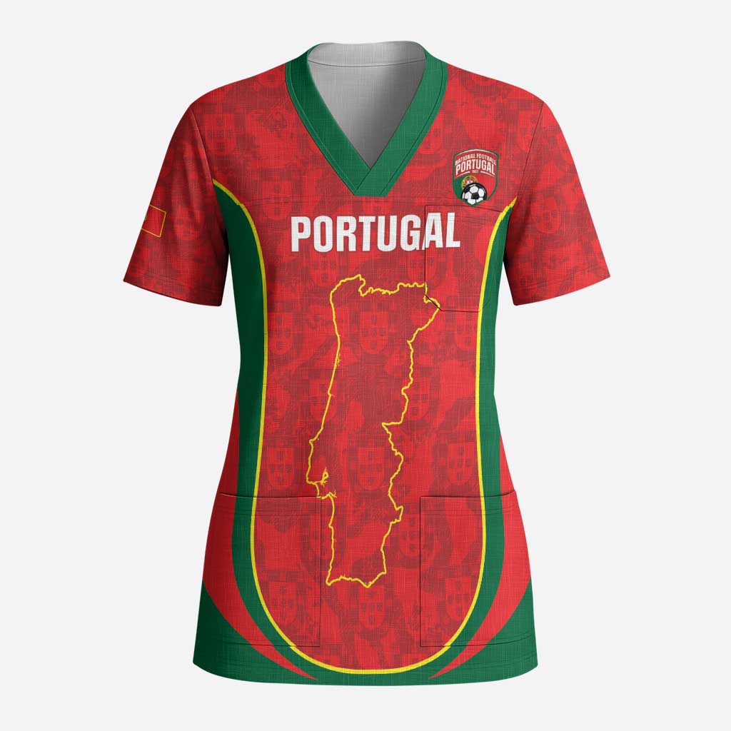 Custom Portugal Football Scrub Top 2026 Come On Selecao das Quinas - Red - Wonder Print Shop