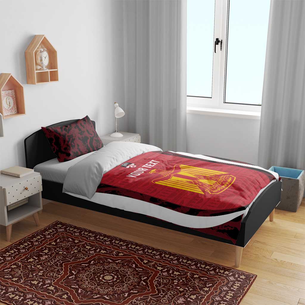Custom Egypt Football Bedding Set 2026 Go Pharaohs Ancient Egyptian Pattern - Wonder Print Shop