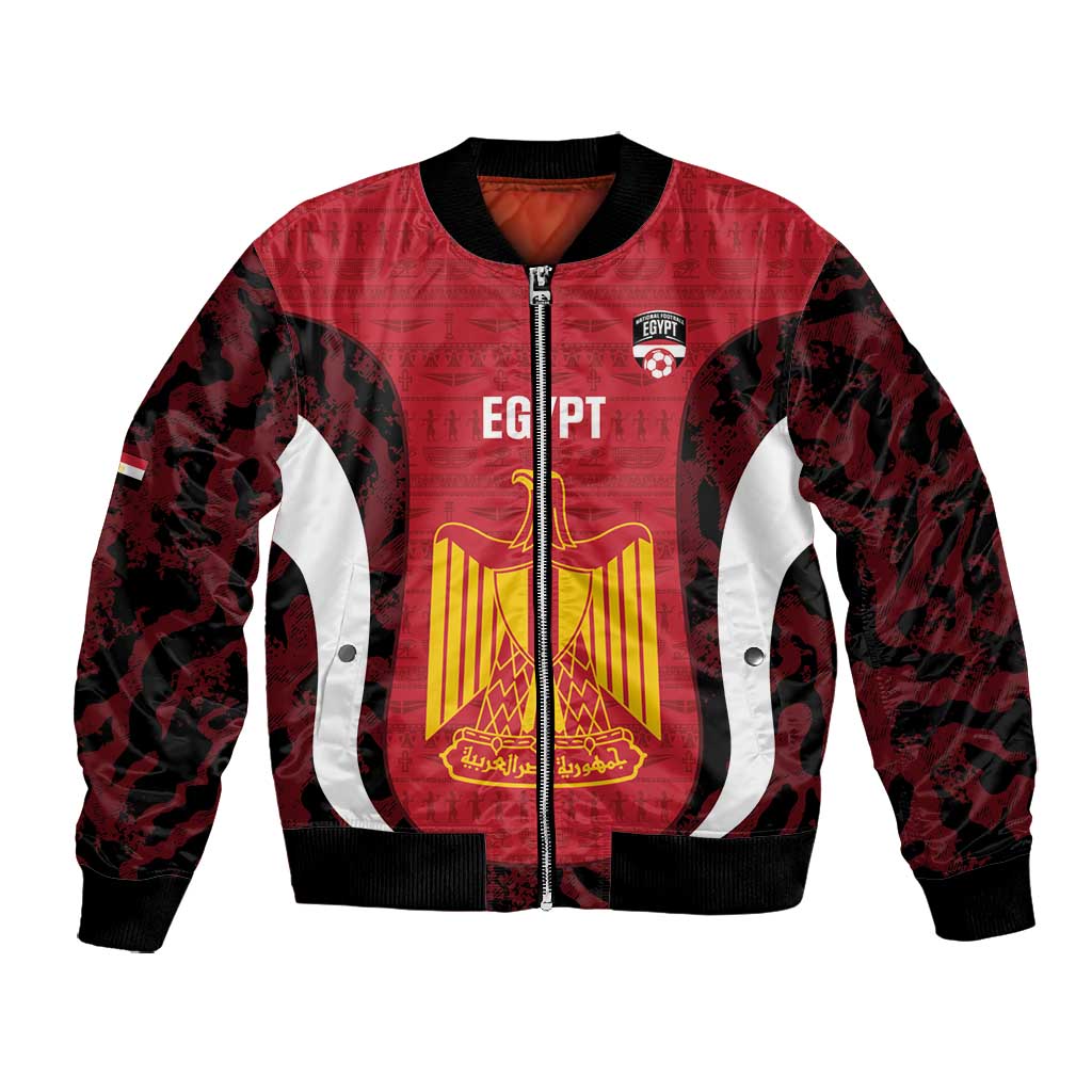 Custom Egypt Football Bomber Jacket 2026 Go Pharaohs Ancient Egyptian Pattern - Wonder Print Shop