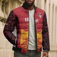 Custom Egypt Football Bomber Puffer Jacket 2026 Go Pharaohs Ancient Egyptian Pattern - Wonder Print Shop