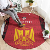 Custom Egypt Football Round Carpet 2026 Go Pharaohs Ancient Egyptian Pattern - Wonder Print Shop