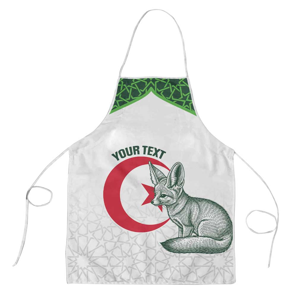 Custom Algeria Football Apron 2026 Go Greens Fennec With Islamic Pattern - Wonder Print Shop