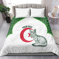 Custom Algeria Football Bedding Set 2026 Go Greens Fennec With Islamic Pattern - Wonder Print Shop