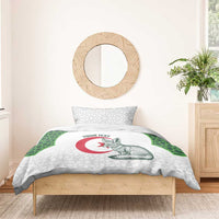 Custom Algeria Football Bedding Set 2026 Go Greens Fennec With Islamic Pattern - Wonder Print Shop