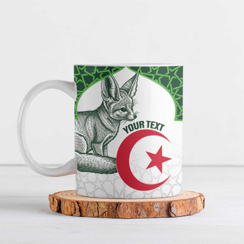 Custom Algeria Football Ceramic Mug 2026 Go Greens Fennec With Islamic Pattern - Wonder Print Shop
