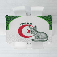 Custom Algeria Football Tablecloth 2026 Go Greens Fennec With Islamic Pattern - Wonder Print Shop