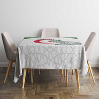 Custom Algeria Football Tablecloth 2026 Go Greens Fennec With Islamic Pattern - Wonder Print Shop