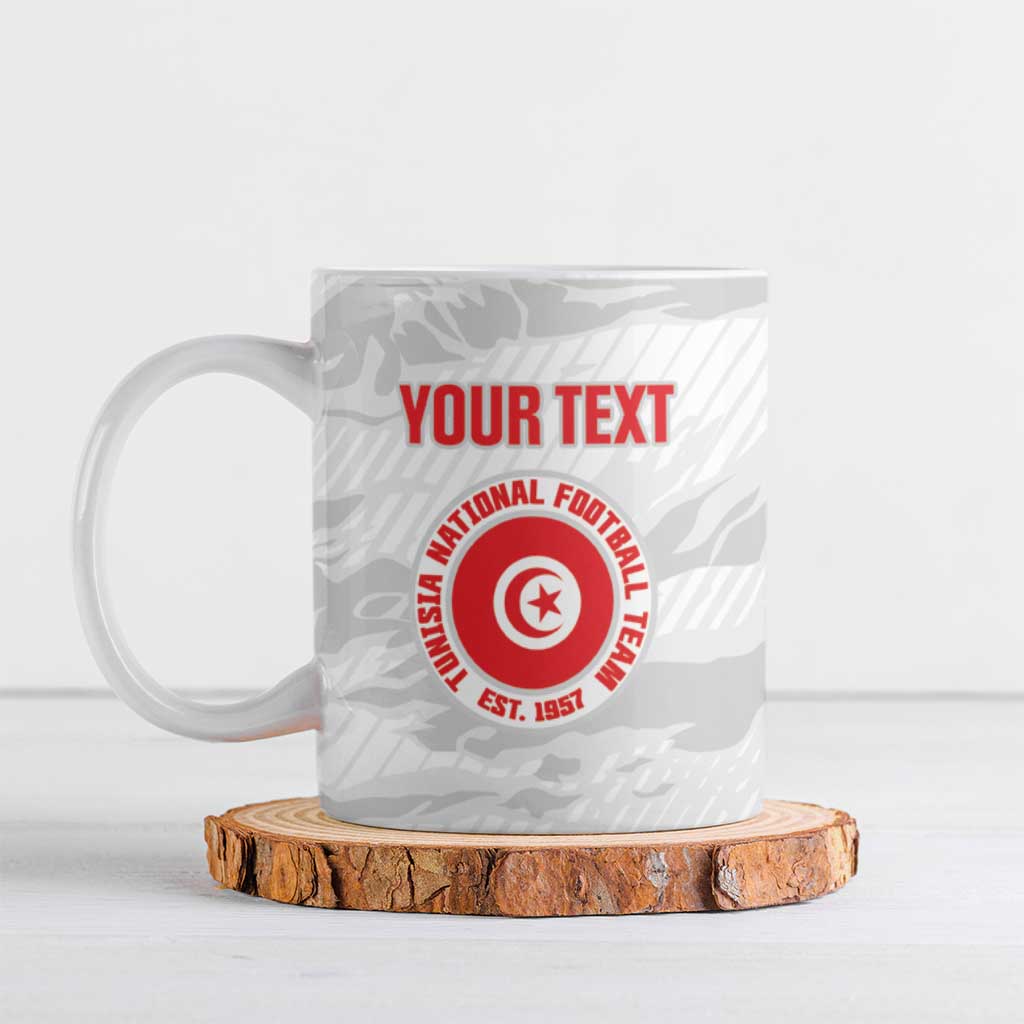Custom Tunisia Football Ceramic Mug 2026 Eagles of Carthage White Grunge - Wonder Print Shop