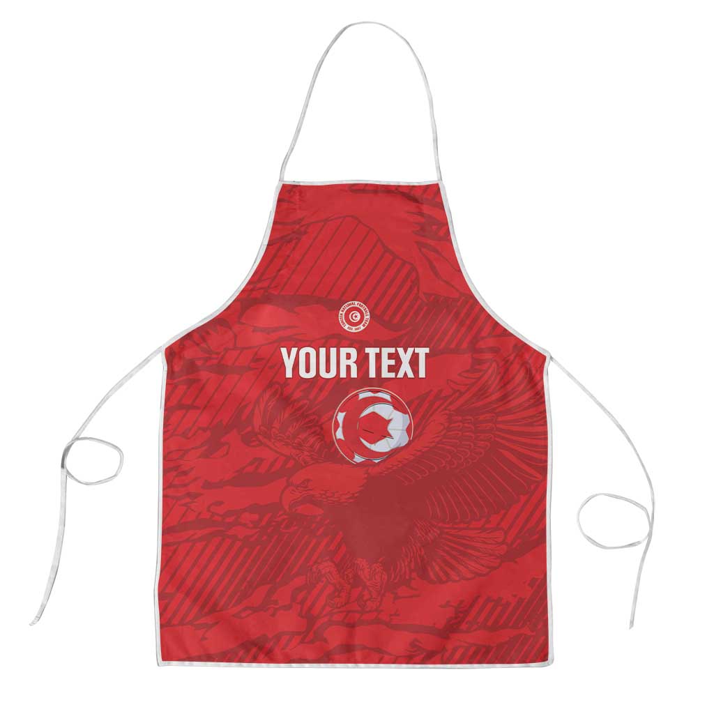 Custom Tunisia Football Apron 2026 Eagles of Carthage Red Grunge - Wonder Print Shop