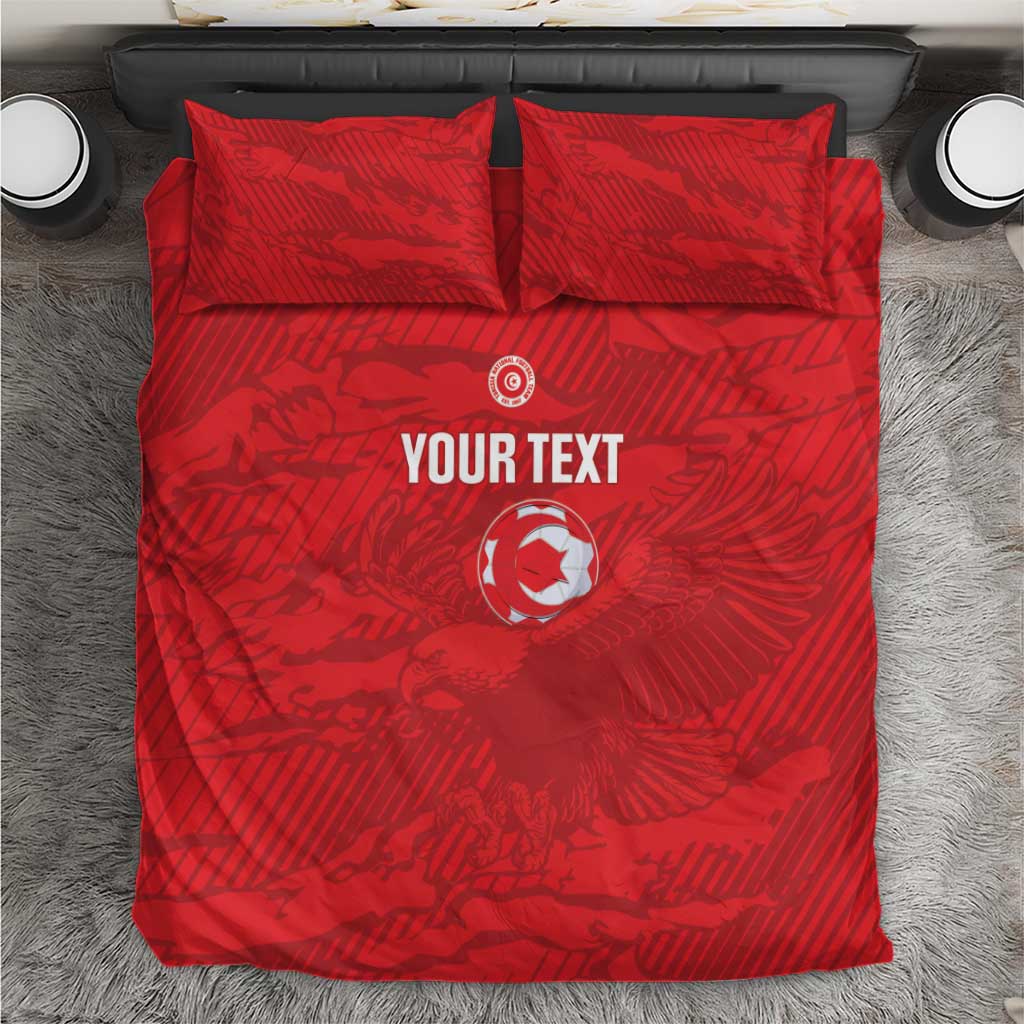 Custom Tunisia Football Bedding Set 2026 Eagles of Carthage Red Grunge - Wonder Print Shop