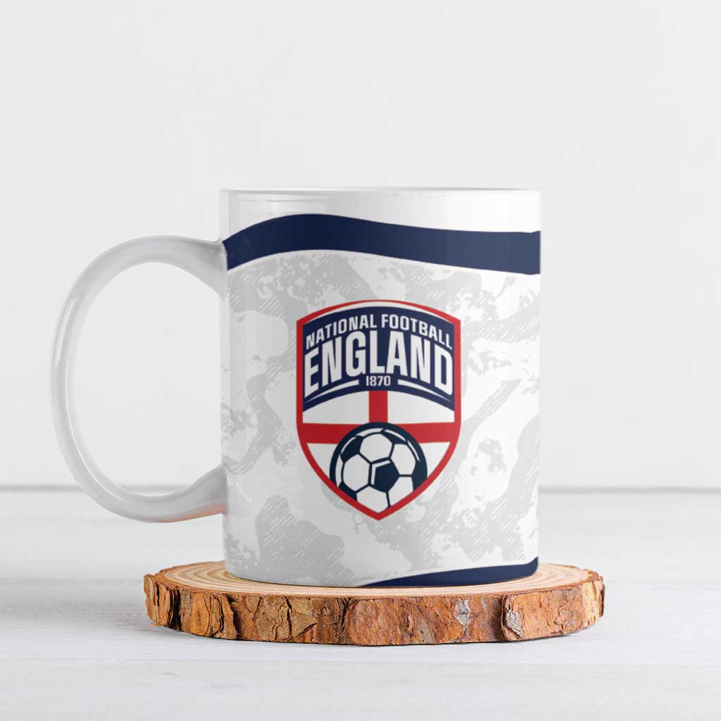 Custom England 2026 Football Ceramic Mug Go Three Lions Grunge Style - Wonder Print Shop