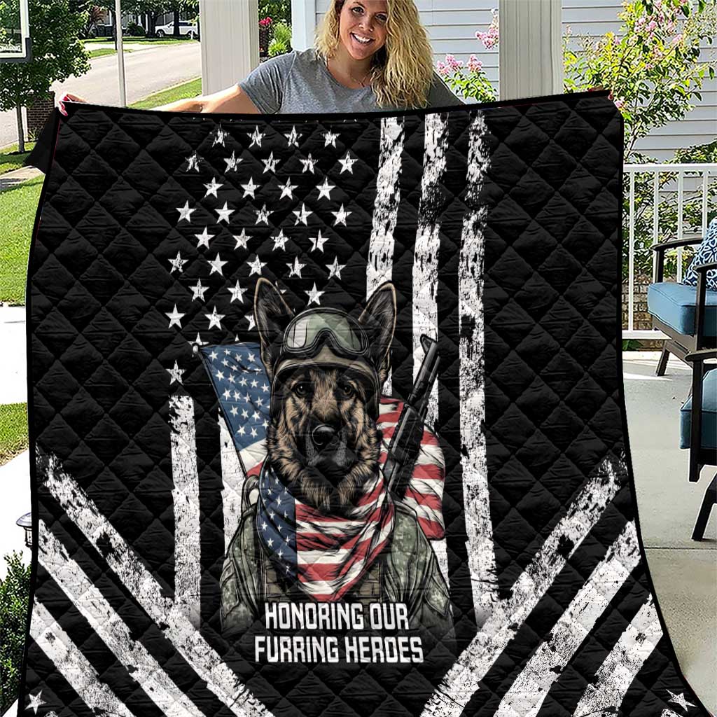 USA National K9 Veterans Day Quilt Honoring Our Furring Heroes