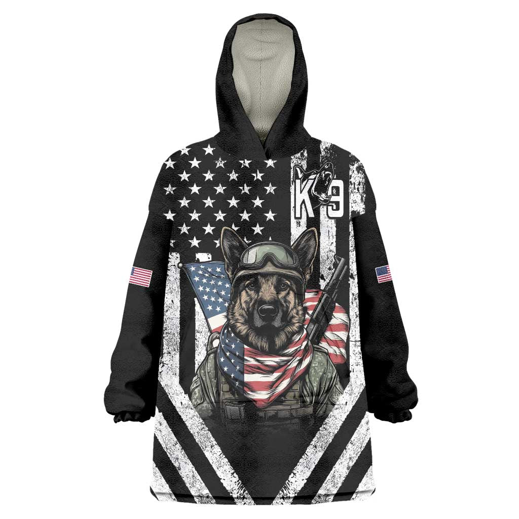 USA National K9 Veterans Day Wearable Blanket Hoodie Honoring Our Furring Heroes