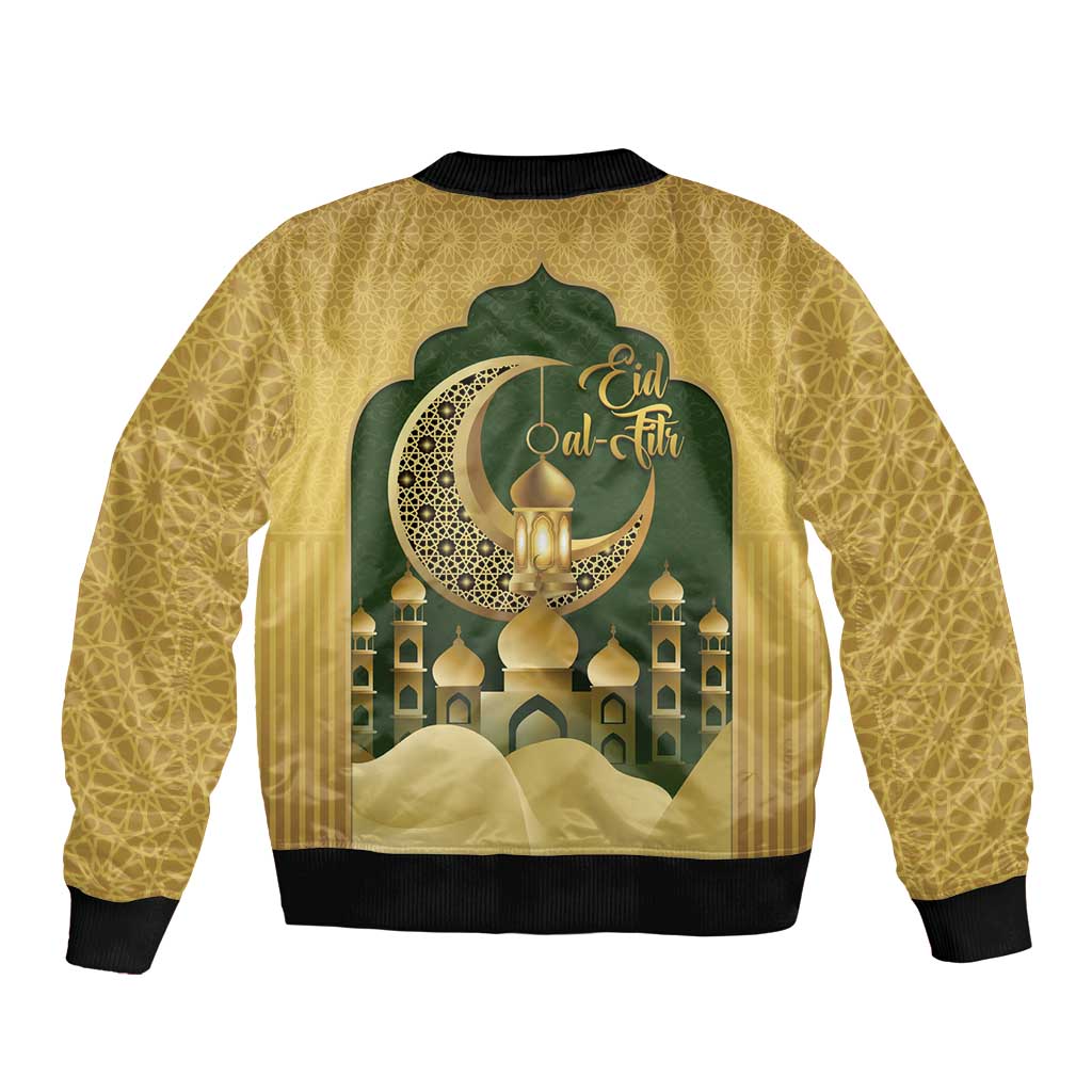 Eid al-Fitr Bomber Jacket Khair Mubarak Islamic Pattern