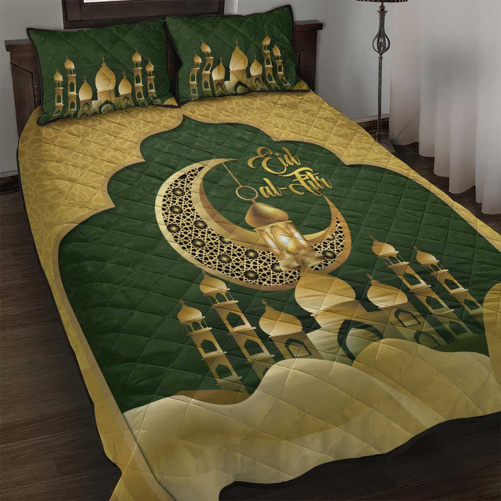 Eid al-Fitr Quilt Bed Set Khair Mubarak Islamic Pattern